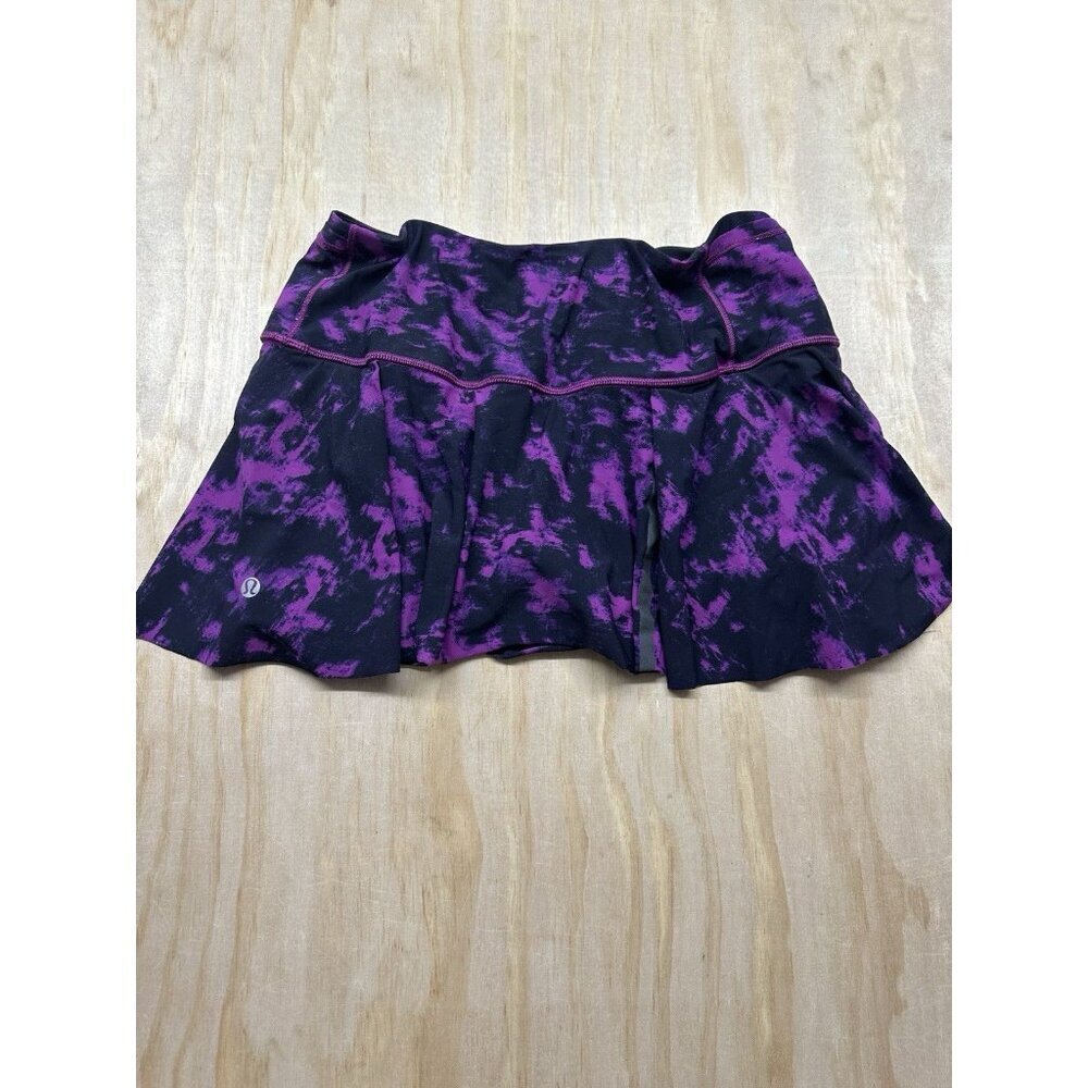 Lululemon Hit Your Stride Skirt Womens 6 Breezie Regal Plum Black Tennis Skort